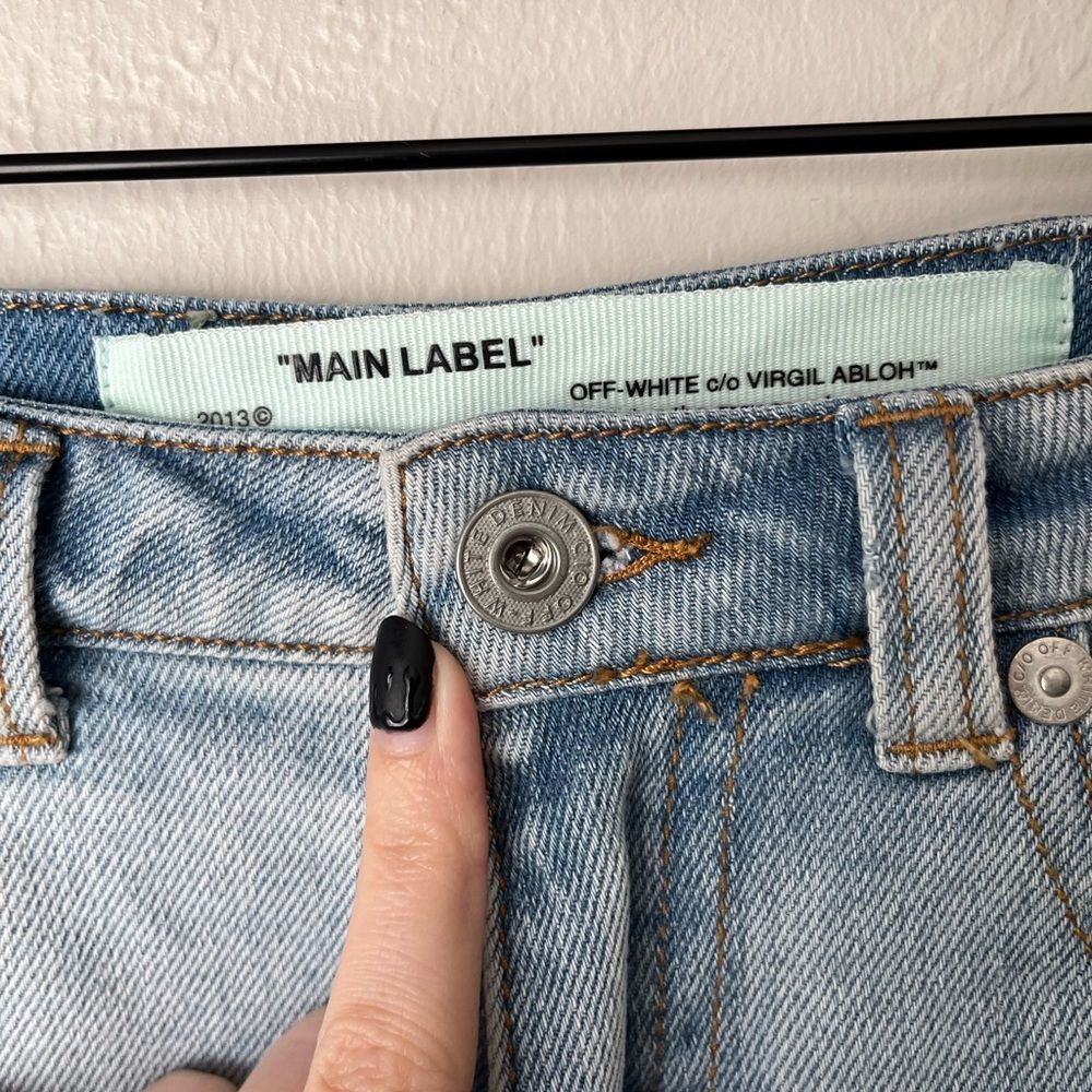 Off-White Denim Capri Cropped Denim Jeans Blue Size Small - Picture 8 of 15